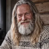 Thor Fjellheim by his woodstove